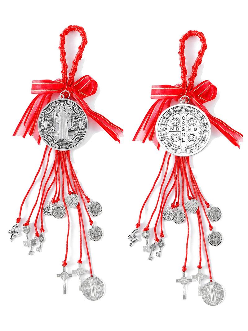 Saint Benedict Medal Protection Blessing Charm, Catholic San Benito Medalla Handmade Jewelry, Car Hanging Charm for Men Women, Car Hanging Decoration