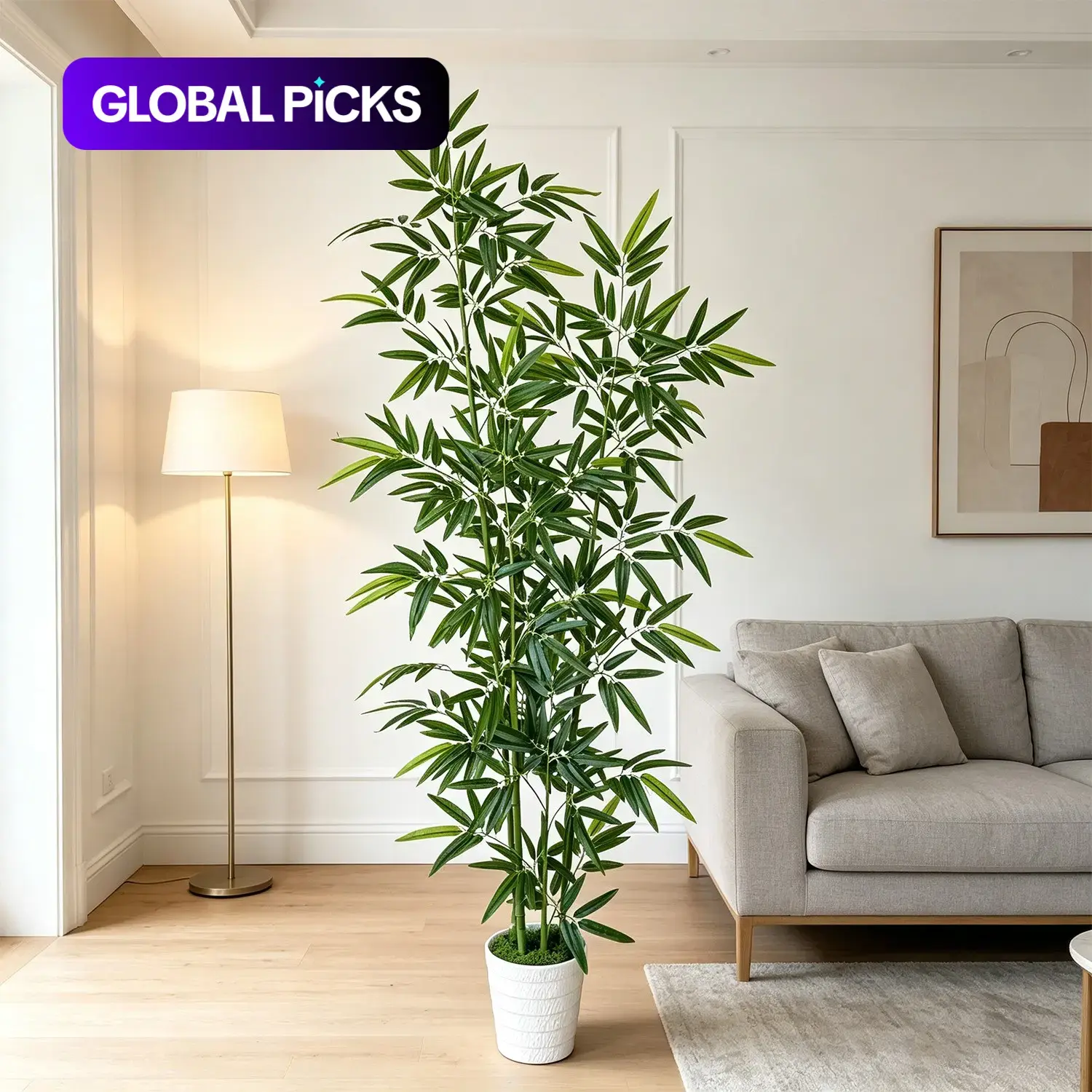 1Pcs 160-215cm Artificial Bamboo Plant potted, Artificial Plants, Indoor Outdoor Decor,Perfect for Living Room, Garden, Balcony,for Christmas, Thanksgiving, Halloween decor