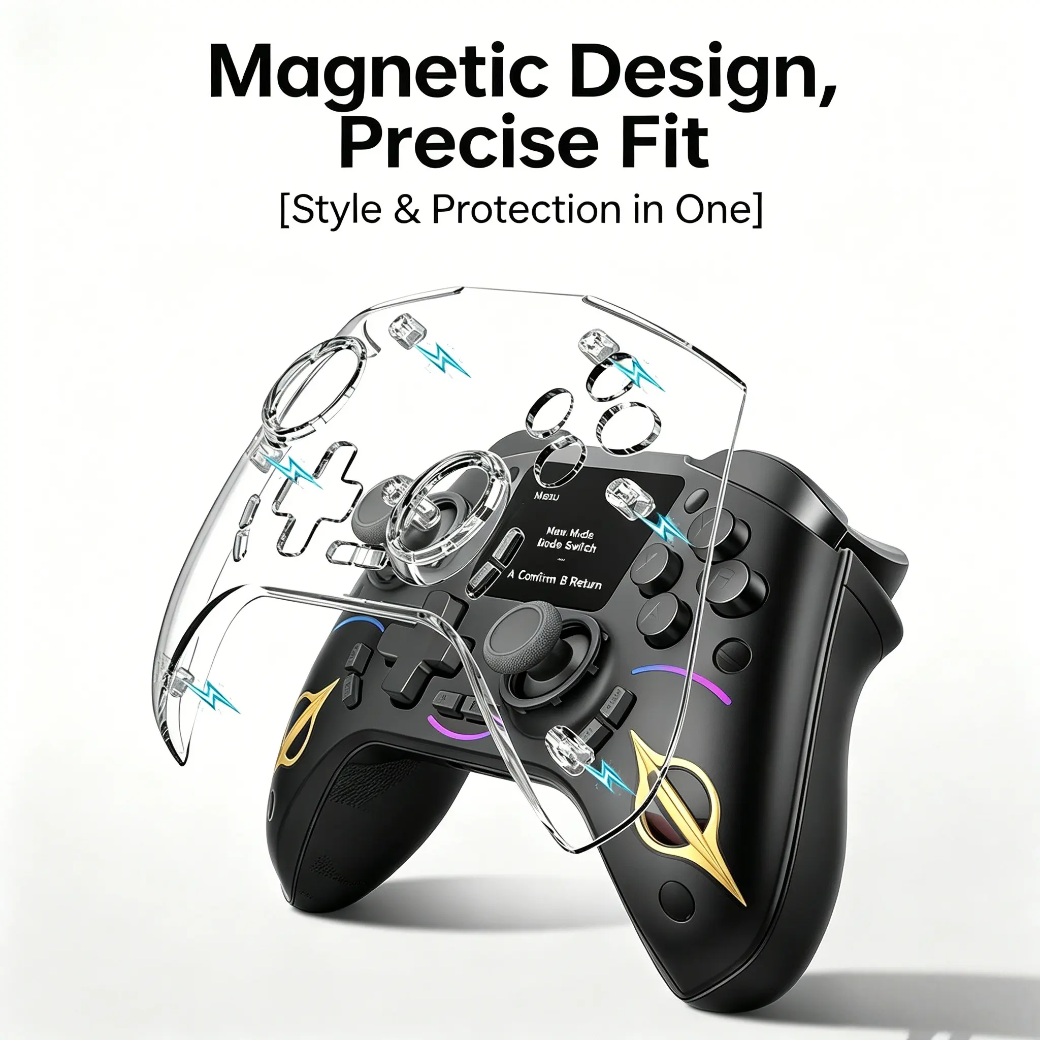 Game Controller with LCD Screen, Hall Joystick, Ps4 Compatible, 1000hz Refresh Rate, Bluetooth-compatible Dual Hall, Six-Axis Motion, Macro Programming, Programmable Gamepad