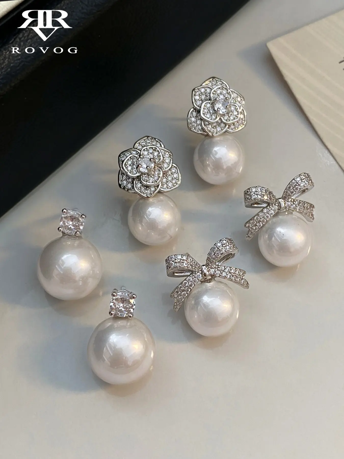 3 Pairs Elegant Cubic Zirconia Butterfly Stud Earrings Set, Imitation Pearl Design, Perfect for Weddings and Parties, Women's Jewelry