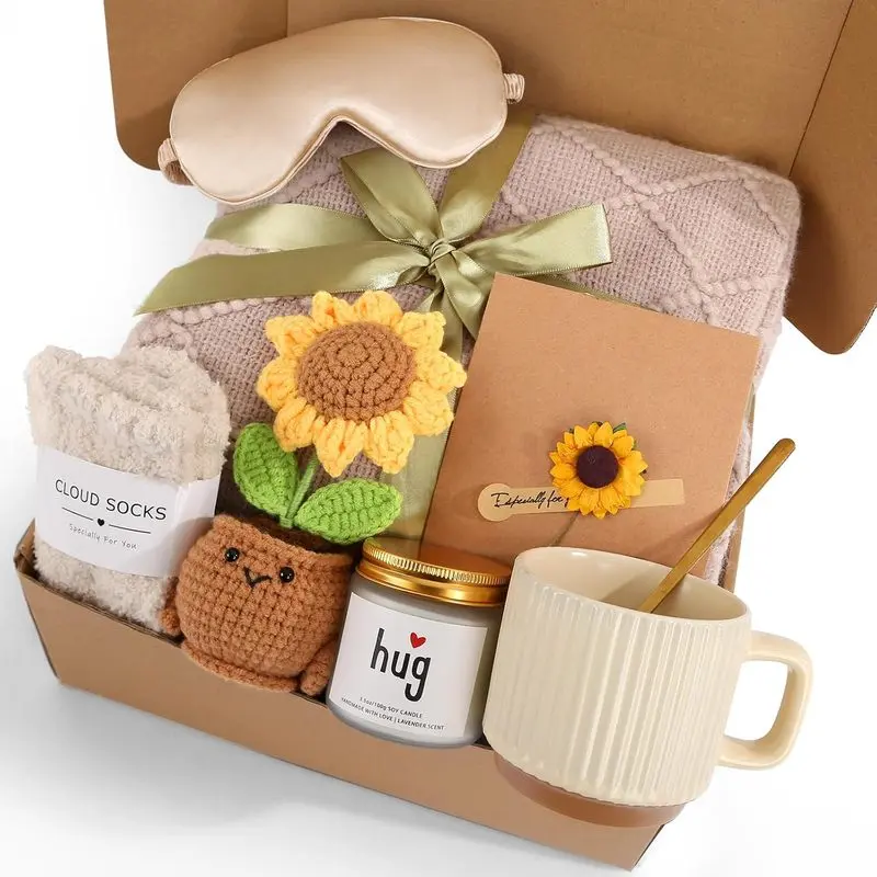 Women's Birthday Self-Care Gift Basket, Sunflower-Themed Sunshine Gift Sunshine Care Gift Set, Christmas Birthday Gift, Dedicated to Women, Mothers, Best Friends, Wives
