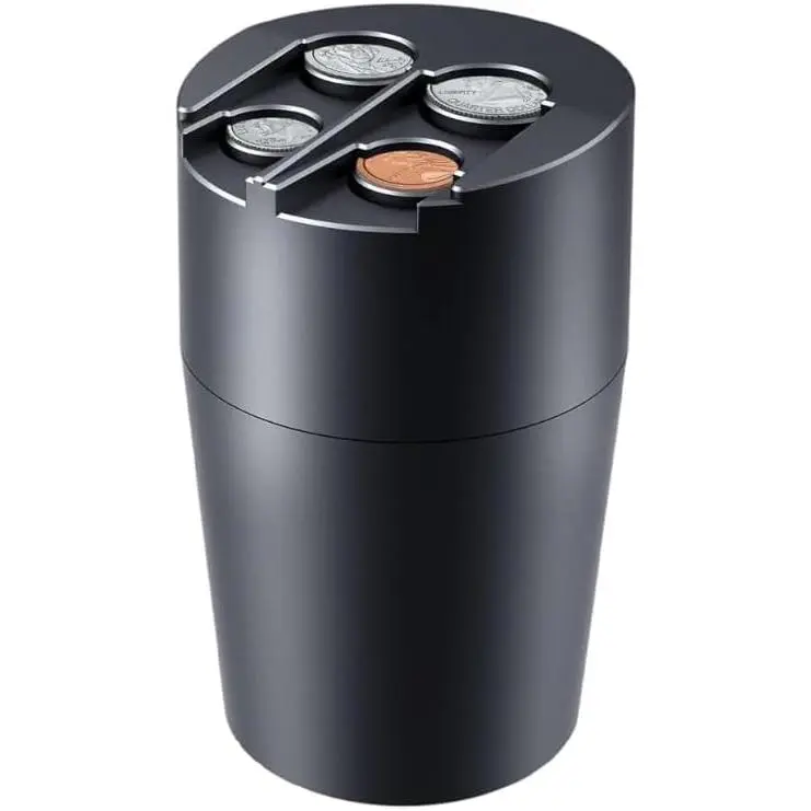 Coin Holder  Car, Large Capacity Universal Car Portable Coin Organizer, s Most Vehicles & Trucks Cup Holders, Change Dispenser Storage  Quarters, Pennies, Dimes, Nickels (Four Coin)
