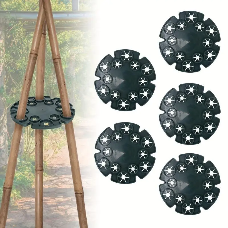 10 Bamboo Strips, Fixed Frame | PP Material, Flower Column Climbing Rack, Fruit Tree Support Plant Vine Post, for Horticulture Outdoor Plant Support Stakes Connectors, Garden Heavy-duty Fruit And Vegetable Anti-tilt And Load-bearing Support
