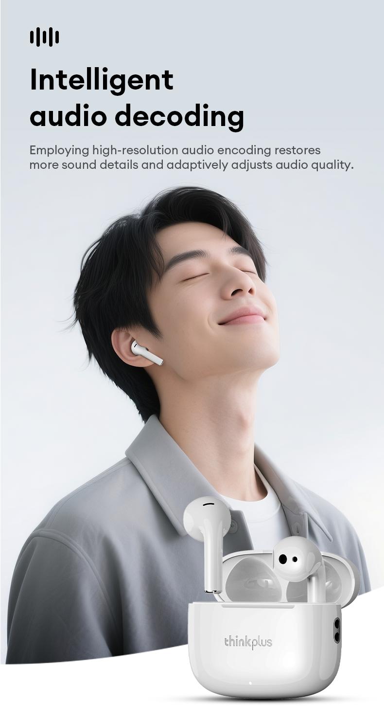 thinkplus LP30 PRO Bluetooth earbuds semi-in-ear true wireless earbuds Bluetooth 5.4 long battery life suitable for running music calls noise cancellation for lenovo lp40pro