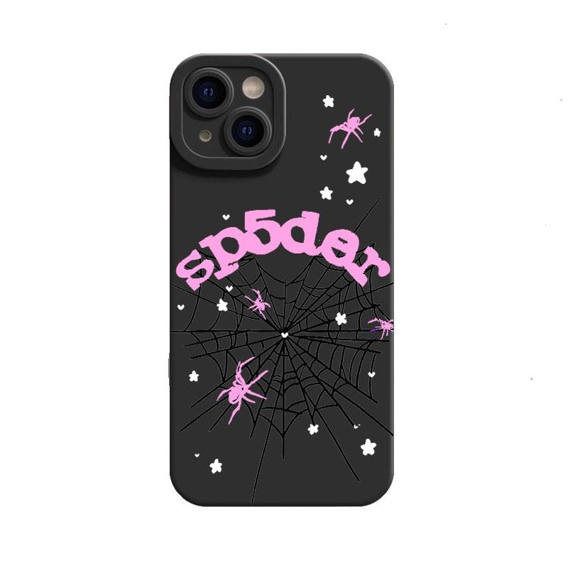 Dark Spider Web Design Black TPU Case for iPhone 11 12 13 14 Plus 15 16 E 17 Pro Max Air & Samsung S21 S22 S23 S24 S25 S26 Ultra Plus, Soft Full-Body Anti-Drop Protection, Unique Creative Gift