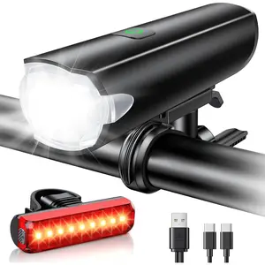 2026 New 1200LM Wide Angle Bike Lights for Night Riding, 3+5 Modes & IP65 Waterproof Bicycle Lights Front and Rear, Long-Lasting USB Rechargeable Sports Scooter Accessories for Men Women