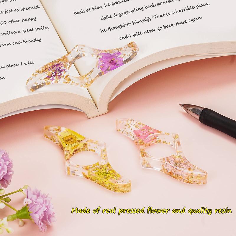 Flower Decor Book Page Holder, 1 Count Light Weight Dried Flower Design Reading Thumb Holder, Reading Accessories for Teachers Students, School Supplies, Gifts for Book Lovers, Bookmark
