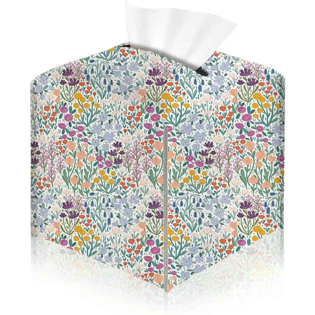 Floral Tissue Box Cover, Tissue Box Holder for , Playoom 5x5IN