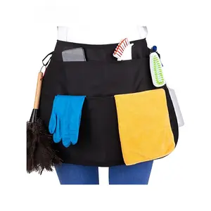 Waterproof Professional Cleaning Apron with 5 Pockets, Fashionable Casual Wear, High-Quality Fabric, Comfortable and Durable, All Seasons, Easy Cleaning Apron