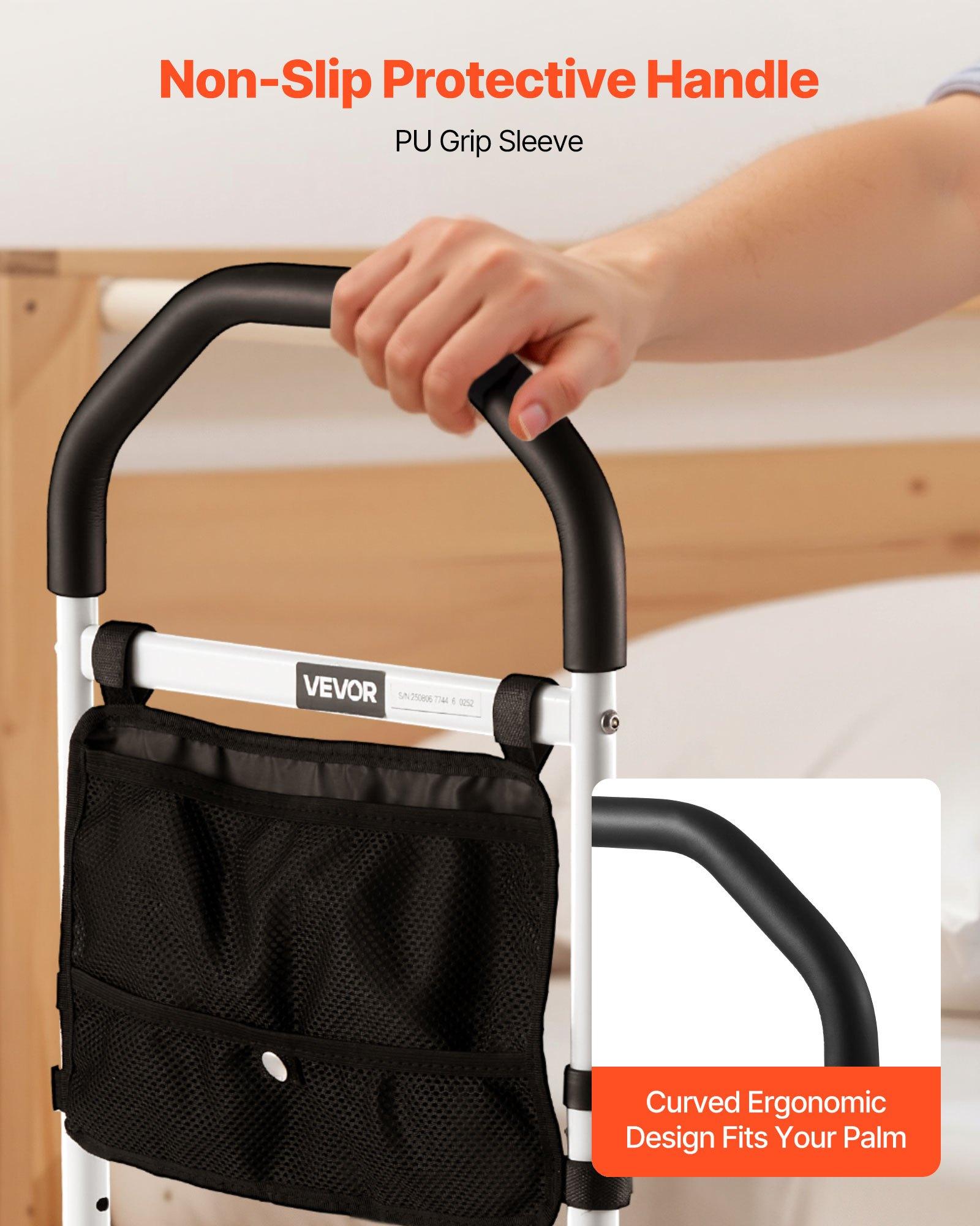 VEVOR Bed Rail for Elderly, Bedside Assist Rails with Supporting Leg and PU Handrail, Adjustable Height Carbon Steel Pipe Bedside Cane, Bed Bars for Seniors & Patients, Fits King, Queen, Full, Twin VEVOR Bed Rail for Elderly, Bedside Assist Rails with Supporting Leg and PU Handrail, Adjustable Height Carbon Steel Pipe Bedside Cane, Bed Bars for Seniors & Patients, Fits King, Queen, Full, Twin