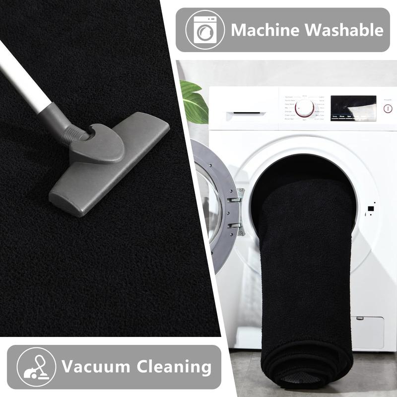 [Black Friday] 7x10 Feet Modern Shag Area Rug for Living Room, Washable Rugs for Bedroom, Indoor Floor Carpet Rugs, Plush Memory Foam Bedside for Kids Girls Teens Room Low Pile Rug Decor, Black, white, Grey, Blue, Green,Pink,4x6,5x7,5x8,6x9,7x10 Feet