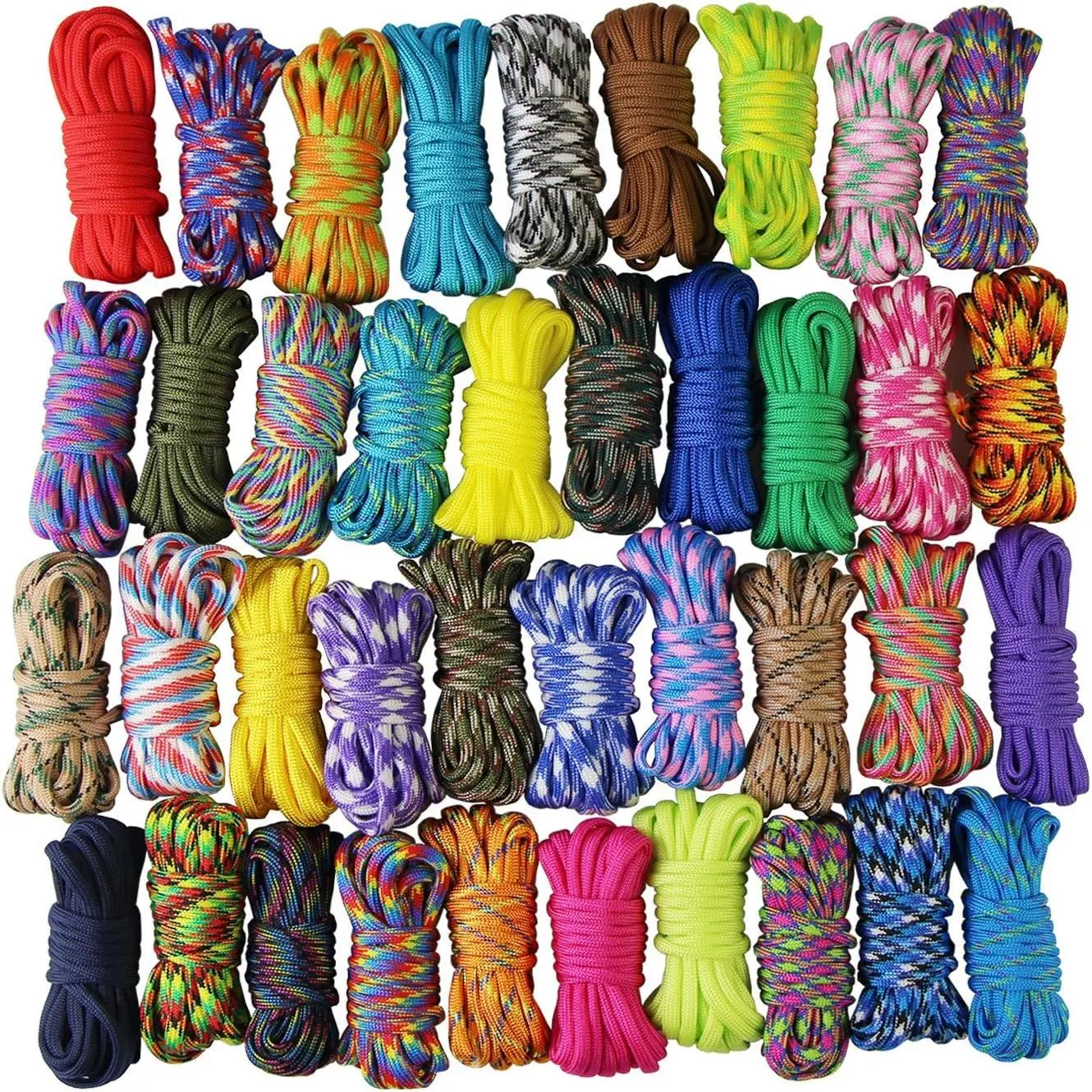 10 pcs Color Paracord Bracelet Rope Parachute Cord Outdoor Survival Rope Set DIY Manual Braiding 10 Feet (Colorful x 10 pcs)