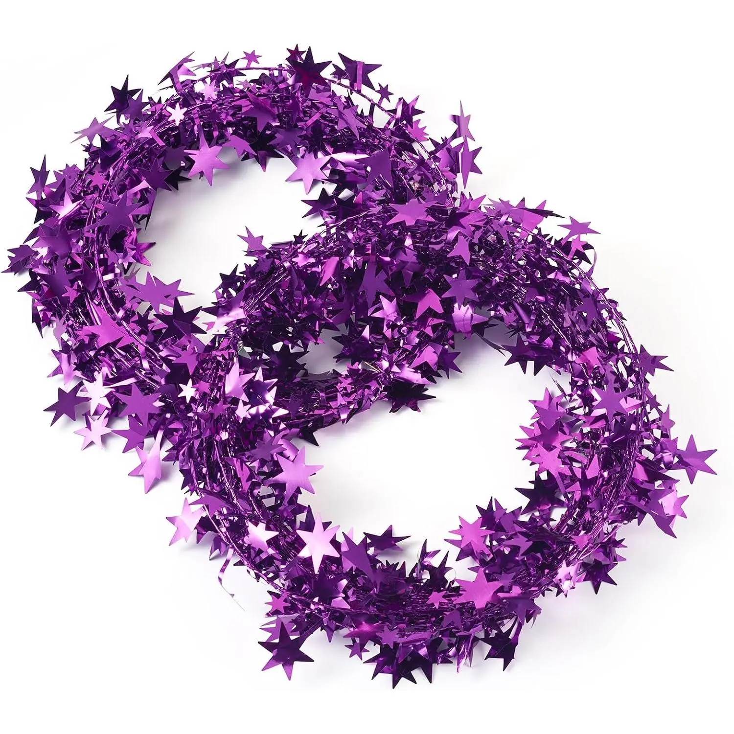 2 count  Tinsel Garlands with Wire Christmas Metallic Garland Wired Garland 30mm for  Party Wedding Xmas Tree Decoration ()