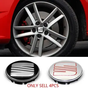 4PCS 55mm SEAT Car Wheel Center Hub Caps Emblem Covers for Ibiza Leon Arona Ateca Toledo Exterior Accessories