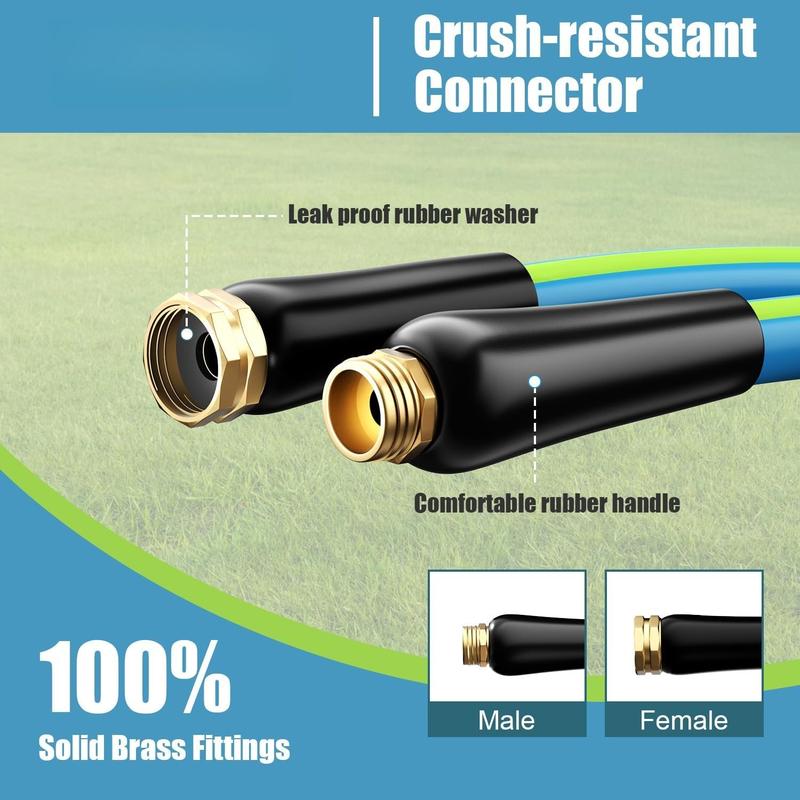 Flexible Short Garden Hose 5/8 10FT: Hybrid Rubber Portable Length Hose - Lightweight Water Hose with Male to Female Fittings - Tangle-Free Hose for Cleaning Park, Wash, Outdoor, Watering Flexible Short Garden Hose 5/8 10FT: Hybrid Rubber Portable Length Hose - Lightweight Water Hose with Male to Female Fittings - Tangle-Free Hose for Cleaning Park, Wash, Outdoor, Watering