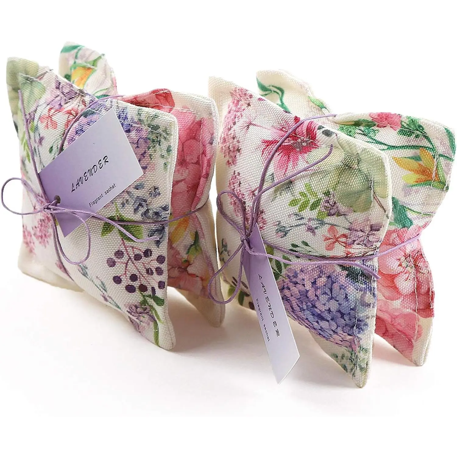4 Pack Lavender Scented Sachet Bags Pillow for Drawers and Closets, Potpourri Packets for Women Clothes, Handcraft Wedding Fragrance Mesh Pillow Summer, Bedroom Indoor Organza Fresheners Dried.Gift.
