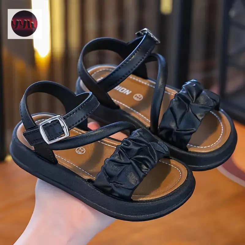YYW1 Girls' Crossed Strap Open-Toe Sandals - 2026 Fashionable Cute Style, Soft Bottom, Comfortable, Versatile Beach Footwear, Crossed Strap Sandals, Fashionable Sandals