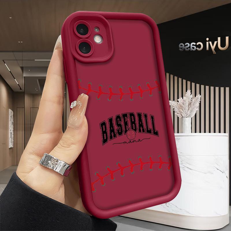 Baseball Soft Case for iPhone 17 Air 16 Pro Max 15 Plus 14 13 12 11 X XS Shockproof Drop Protection Rugged Durable Silicone Cover Anti-Scratch Festive Design