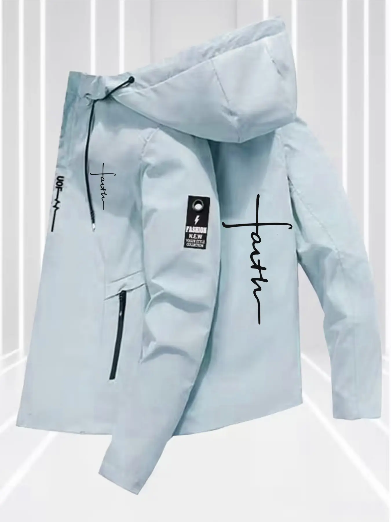 Men's Spring Fall Hooded Jacket, Lightweight Waterproof Windproof Coat, Casual Outdoor Sports, Hiking, Daily Wear, Athletic Outerwear