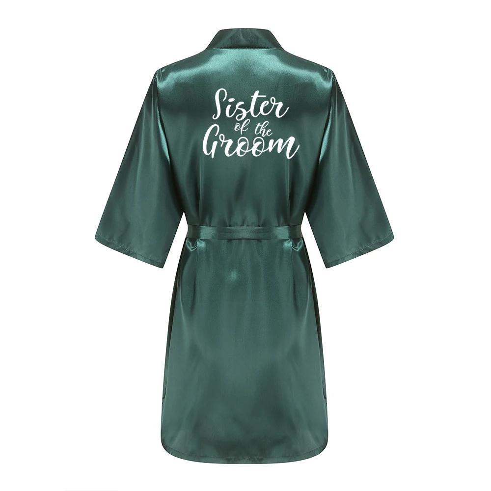 Wedding Party Team Bride Robe With White Letters Kimono Satin Pajamas Bridesmaid Bathrobe YE6522