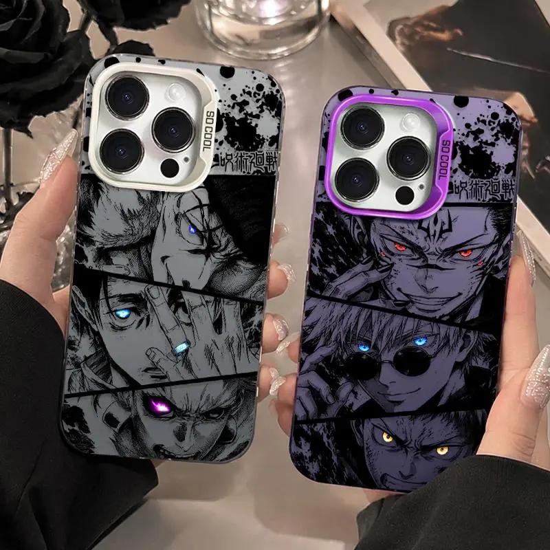 Anime Jujutsu Kaisen Sukuna Gojo Yuji Colorful Animal-Themed Ink Wash Phone Case, Personalized Shock-Resistance Accessory for iPhone 17 Air, 16, 15, 14, 13, 12, 11 Pro Max Plus