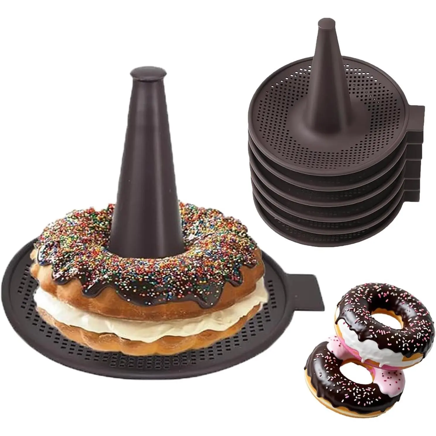 Donut Pan for Baking, 6-Cavity Non-Stick Doughnut Mold, Bagel Maker Set - Silicone Baking Pans for Homemade Pastries, Easy Clean (6Pcs)