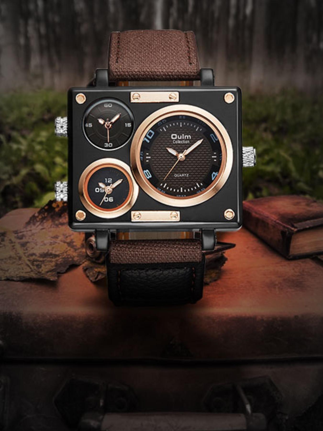 Men's Business Fashion Square Dial Quartz Watch, with Box, 2024 New Style Fashion Multifunction Watch for Party, Trendy All-match & Exquisite Watch for Birthday Gift, Trendy Multifunctional Watch, Business Fashion Watches