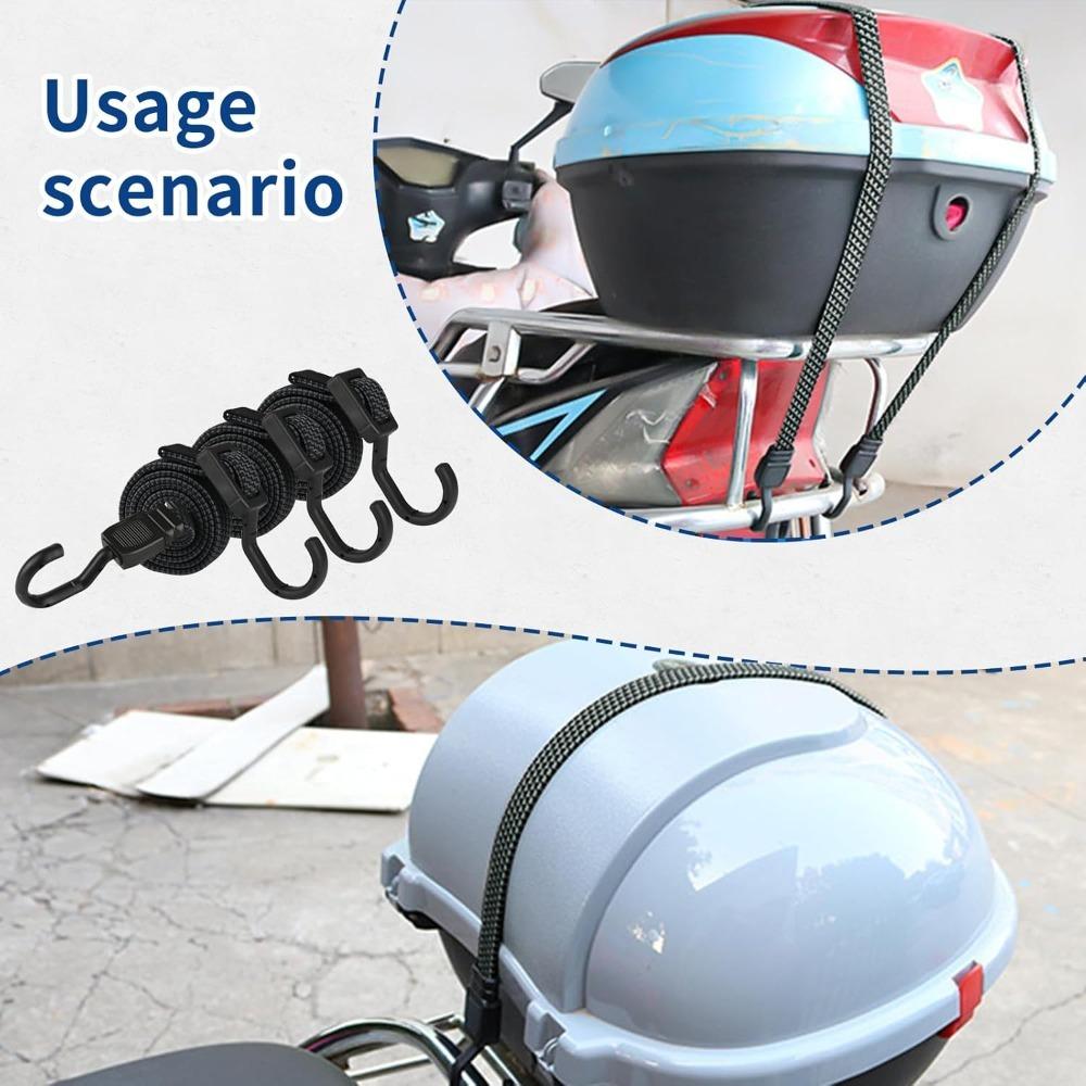 5pcs Adjustable Elastic Bicycle Straps with Hooks, 39.37inch Rubber Tension Strap, Used To Secure Cargo, Luggage, Tents, Clotheslines