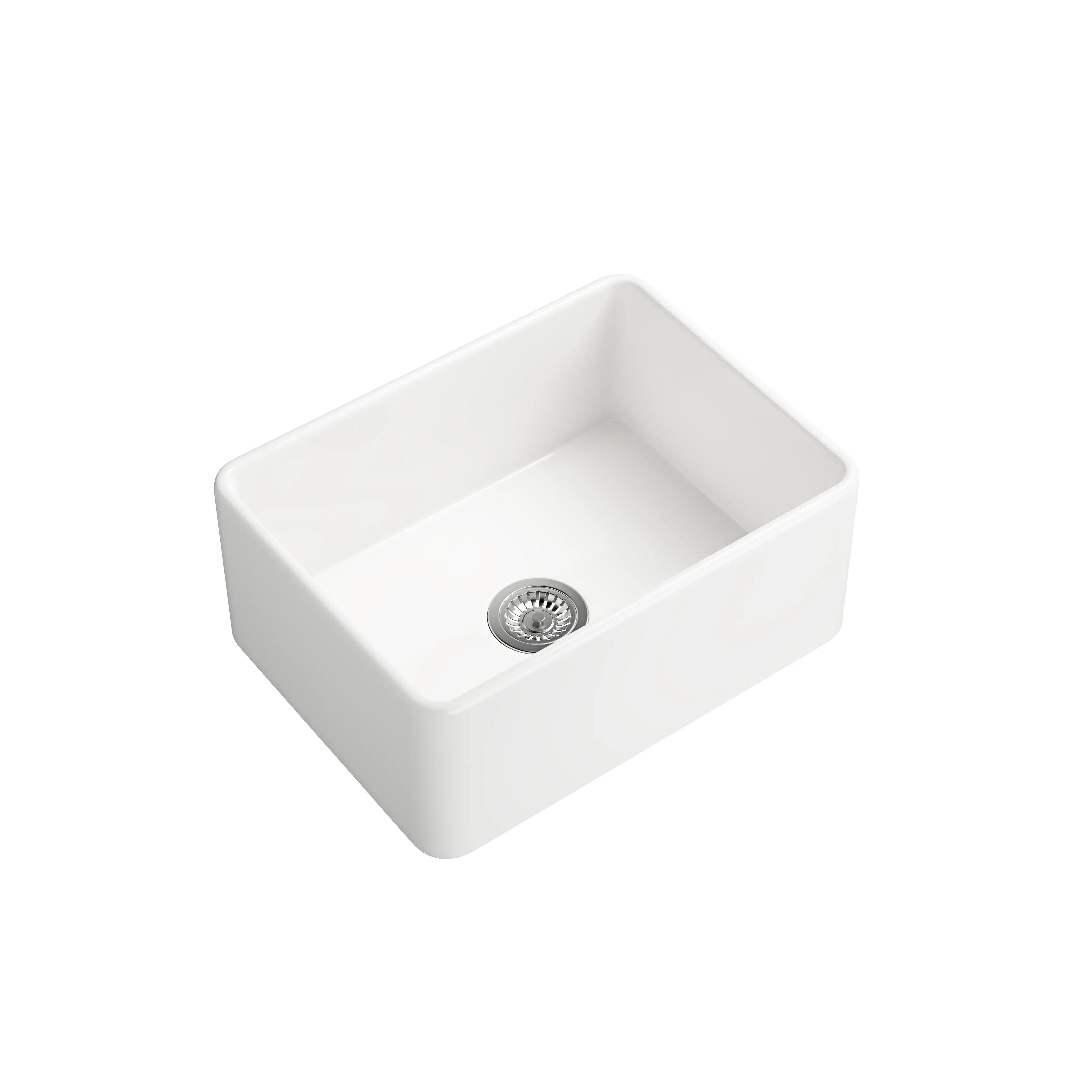 Nokaa White Farmhouse Apron Front Single Bowl Kitchen Sink Undermount Deep Basin Ceramic Sink for Kitchen Laundry Utility Room Bar Prep, Single Basin Farm Sink with Flat Apron Front, White Finish, Home Improvement Kitchen Fixtures