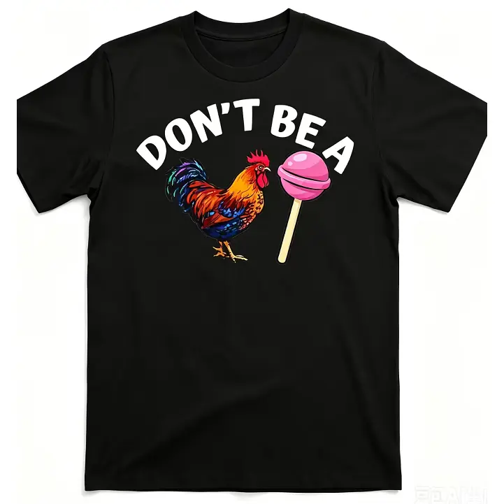 Rooster Lollipop Funny Sarcasm Graphic Print Short Sleeve T-Shirt, Unisex Summer Vacation Back To School Farm Animal Casual Tops For Daily Wear, 100% Pure Cotton Printed Craft Summervibes Tee, Soft Breathable Relaxed Fit Everyday Fashion Outfits