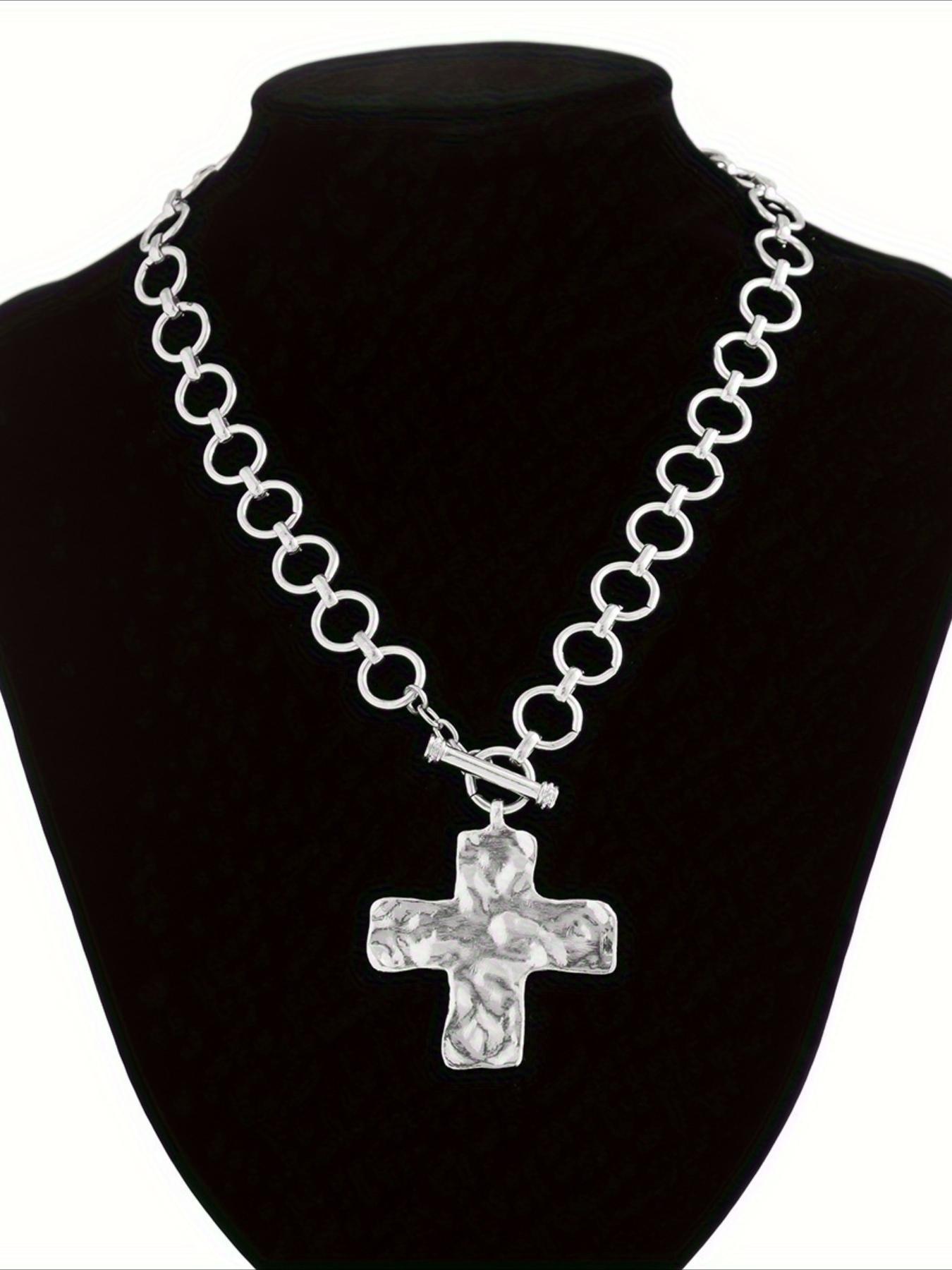 Fashion Cross Pendant Necklace, Vintage Necklace for Party, Daily Decor, Trendy All-match & Exquisite Jewelry for Birthday Gift, Chain Jewelry, Dainty Cross Necklace