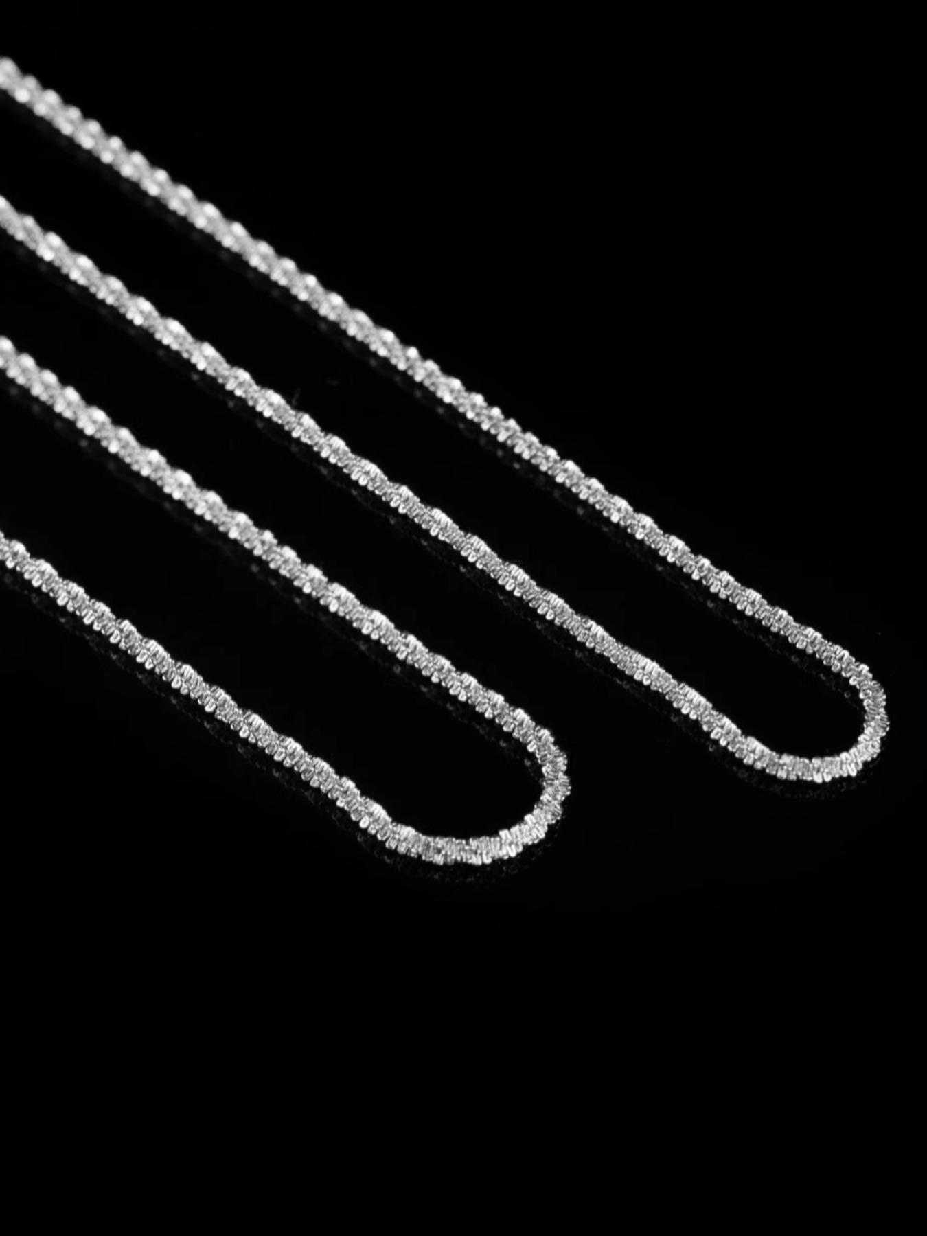 925 Sterling Silver Chain Necklace, High End Necklace, Minimalist Chain Necklace, Fashion Jewelry for Party, Daily Clothing Decor, Trendy All-match & Exquisite Jewelry for Birthday Gift