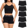 LEVAO Women's Cotton Boy Shorts Underwear, 5-Pack Stretch Boxers with Breathable Material, Lounge Underwear for Women, S-XXL