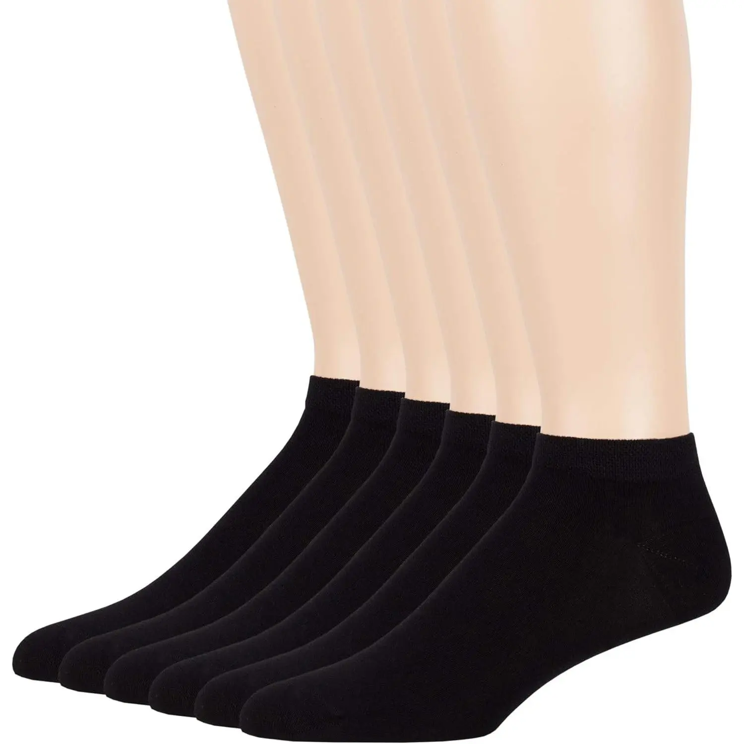 Men's Classic Seamless Thin Plain Breathable Viscose Bamboo Ankle Socks - 6 Pairs, Soft Cotton Fabric, for Sensitive Skin & All-Day Comfort