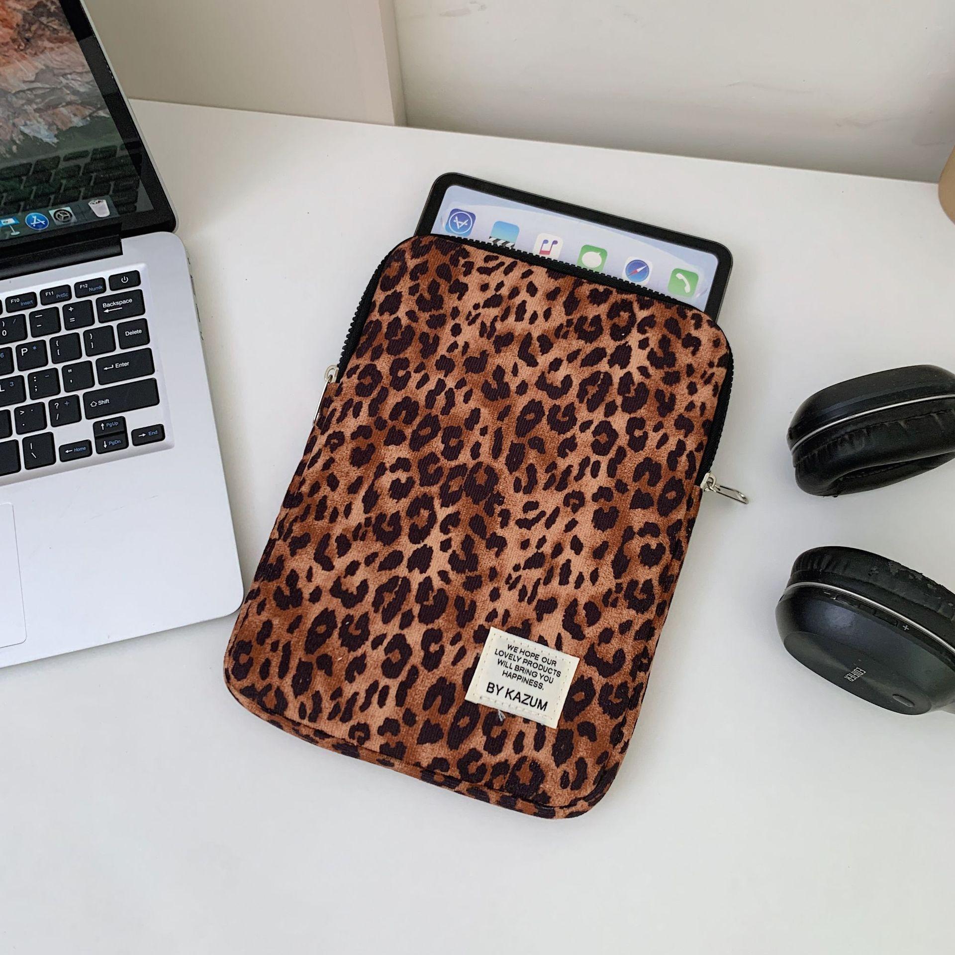 Leopard Print Laptop Sleeve For Ipad Air6 Pro11 Macbook Air13.3 13.6 Pro14 15 Dell Huawei Samsung 15.6 16 Inch Shockproof Bag