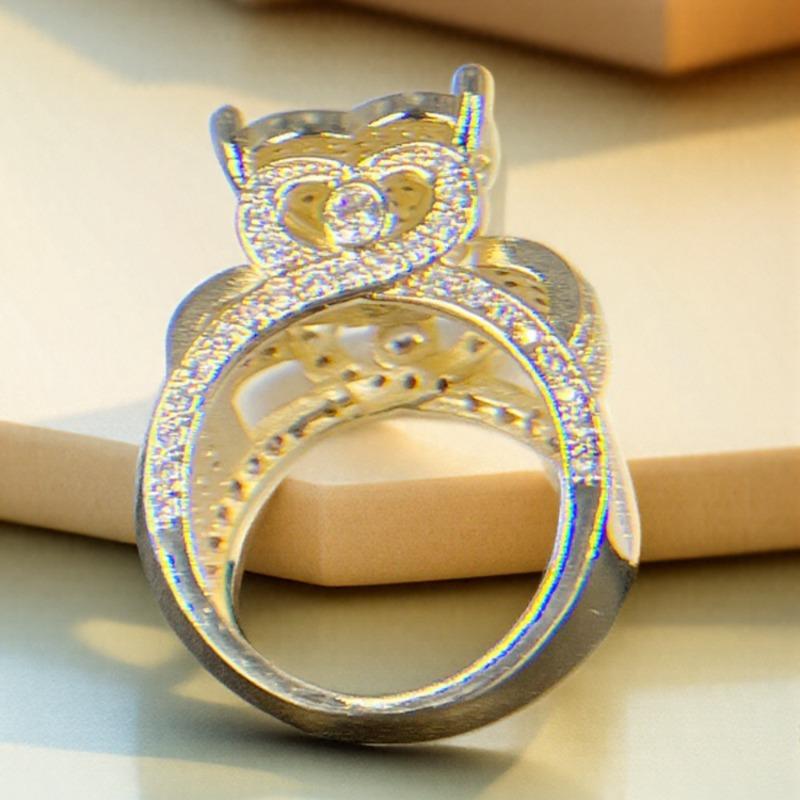 Gothic Heart-Shaped Hip-Hop Cubic Zirconia Ring Unisex Design Suitable for Wedding Engagement Anniversary Ideal Gift for Valentine's Day Mother's Day Daily Casual Fashion Jewelry