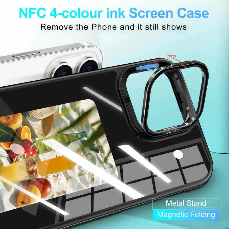 1count NFC Phone Case, Ink Screen Phone Protector, Wireless Casting Shell, No Charging Needed, Apple iPhone 13-17 Protective Cover