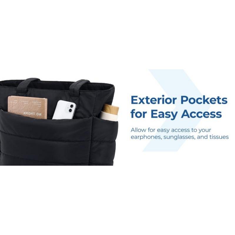 BIGWIG 20L Puff Sleeve Women Puffy Handbag, Quilted Laptop Shoulder , Lightweight and Practical, with Multiple Compartments for Workplace Storage and Zipper Closure, Perfect for Travel, Work, The Beach, The Gym, or Shopping, clinical bag