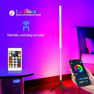 Smart RGB LED Floor Lamp with Remote Control, USB Powered Color Changing Corner Light, Dynamic Ambient Mood Lighting with 4 Scene Modes for Bedroom, Gaming Room, Living Room, Streaming Setup, Party & Home Decor