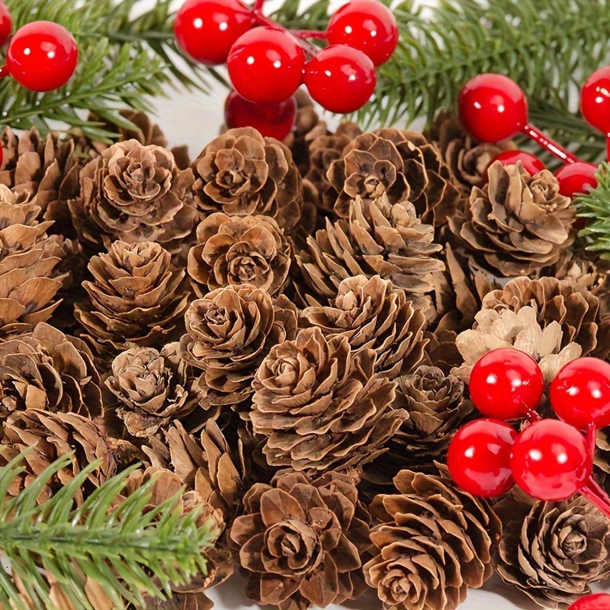 30/60Pcs Artificial Pinecone Home Room Wedding Christmas Halloween Outdoor Yard Garden Decor DIY Bride Wreath Hanging Accessory