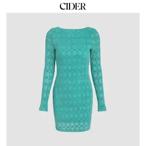 Cider [size 2-10] Solid Lace Zip Up Mini Dress Dealsforyou