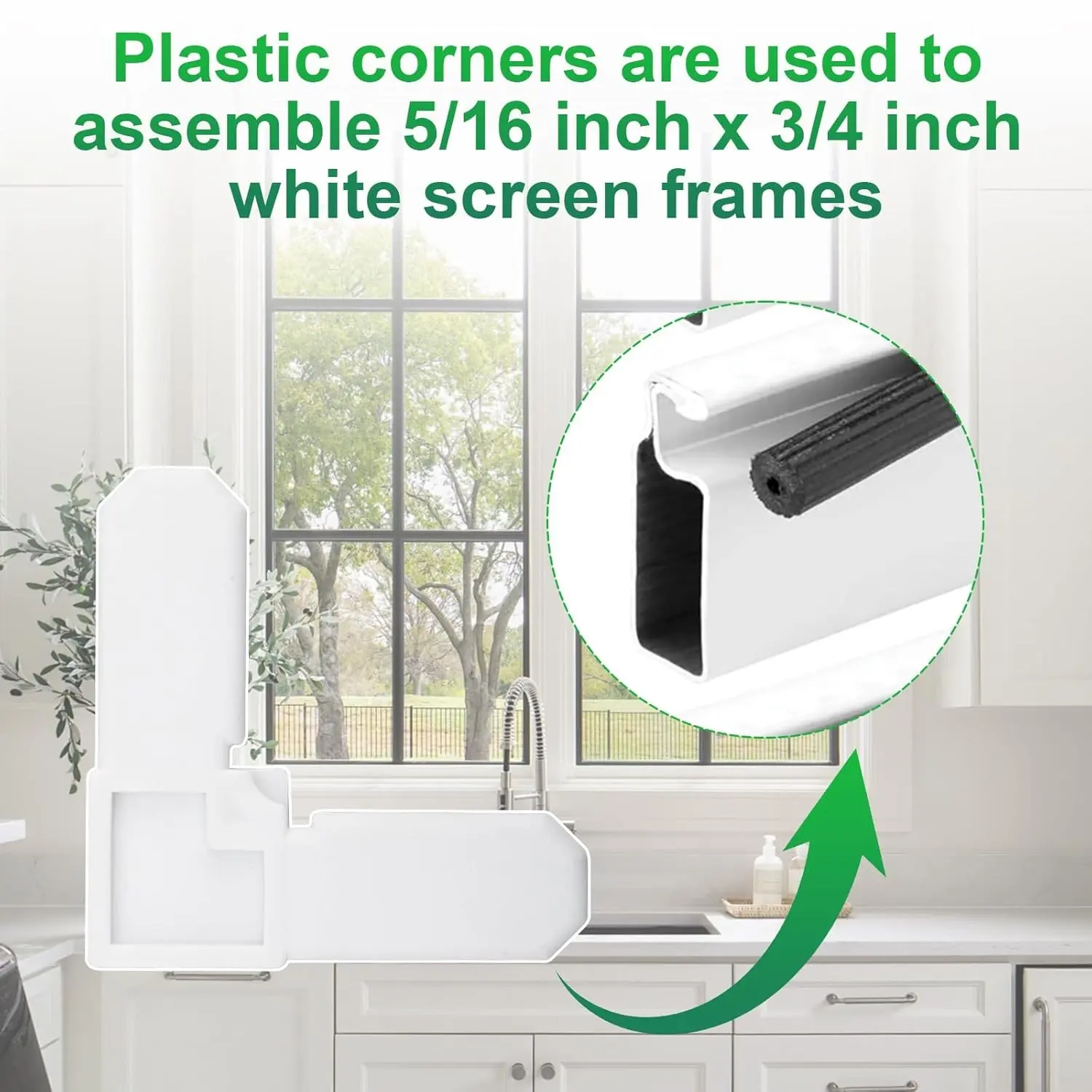 Screen Frame Corner Connectors, Replacement Inserts for Sliding Windows, Casement Windows, Screen Doors, Storm Doors, DIY Repair Accessories, Easy Installation