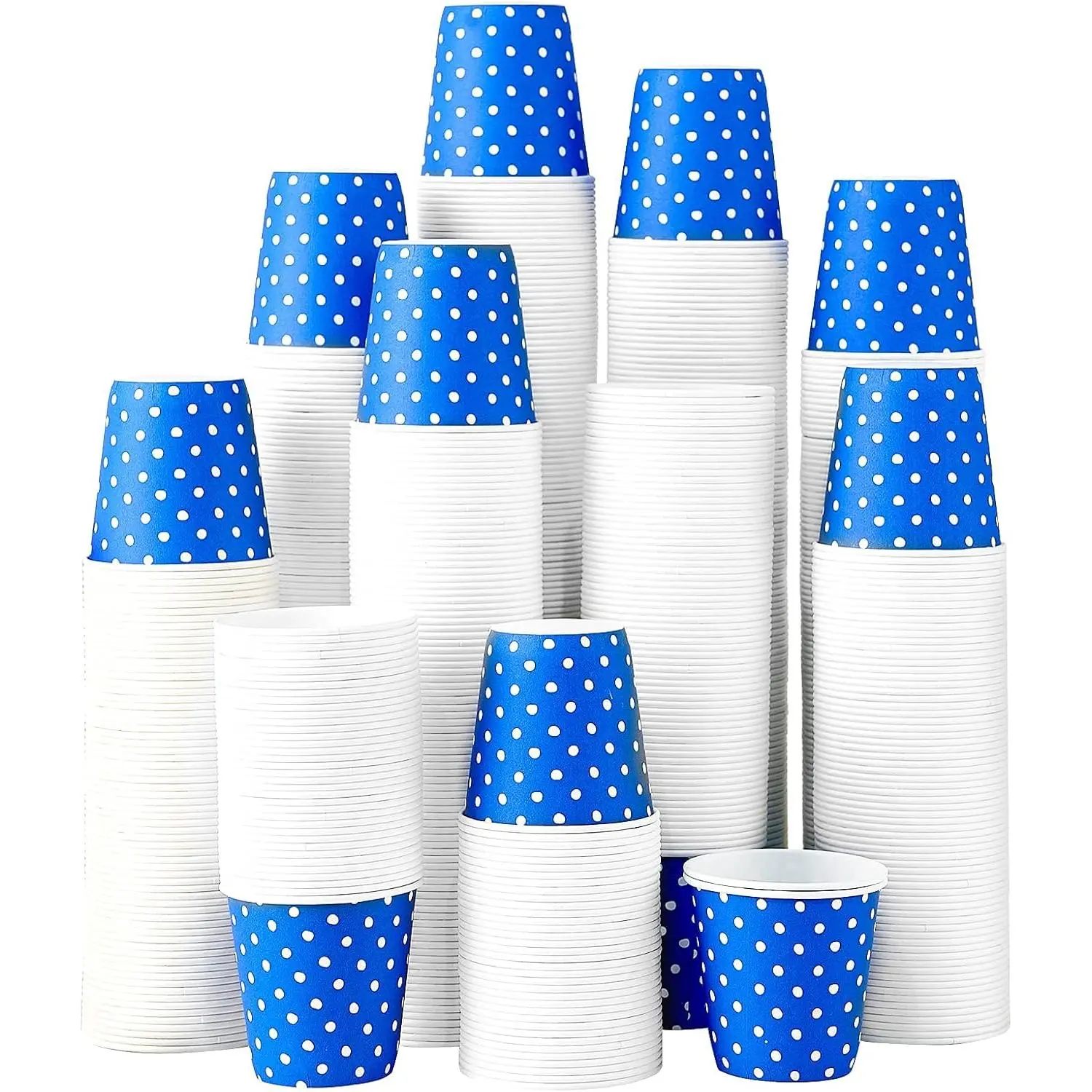 [300 Pack] 3 oz Paper Cups, Blue Mouthwash Cups, Disposable Bathroom Cups, Cold Beverage Drinking Cup for Water Coolers, ,  and Office