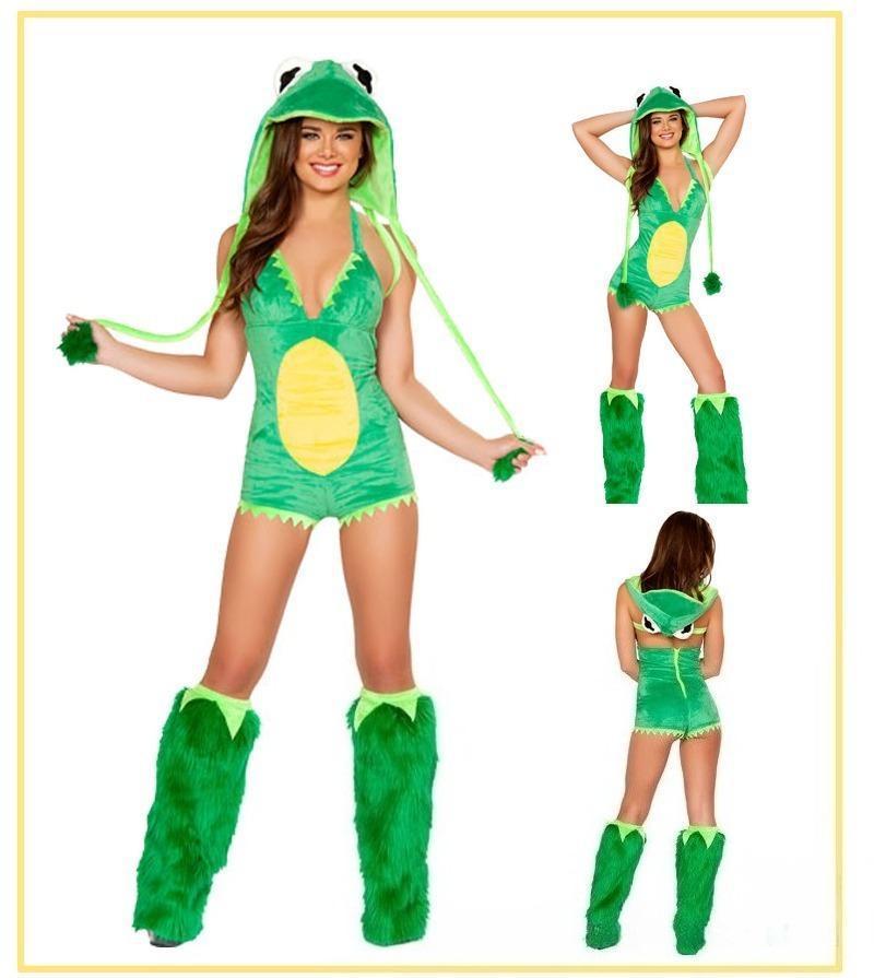 Woman Sexy Animals Costume Bunny White Leopard Fox Roleplay Outfit Hooded Dress with Tail Carnival Halloween Cosplay Party