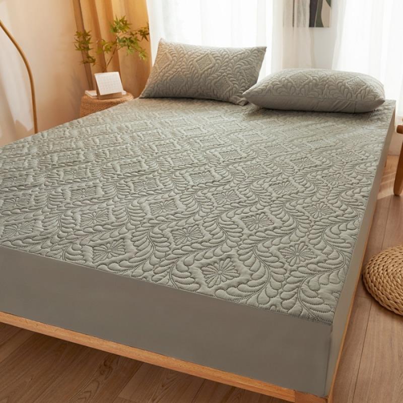 Solid Color Waterproof Mattress Protector Set, 3 Counts/set Including 1 Count Fitted Sheet & 2 Counts Pillowcase, Mattress Protector for Home Bedroom, Mattress Cover Protector