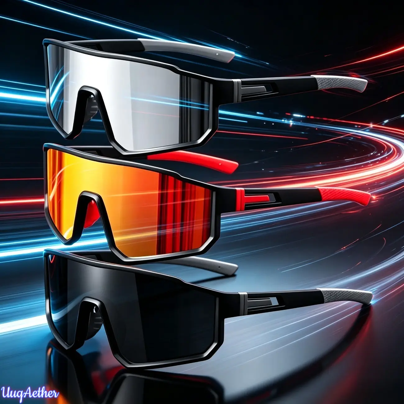 3-Pack Unisex Retro Outdoor Sport Sunglasses with Lightweight Polycarbonate Frame, Anti-Glare Lens, UV400 Shield for Cycling, Running (DIY Bag Accessory)