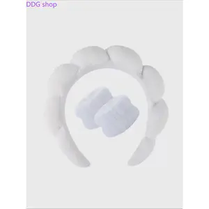 Cloud Shaped Headband & Wristband Set, Cute Hair Accessories Set for Women & Girls, Minimalist Headwear Suitable for Thick Hair