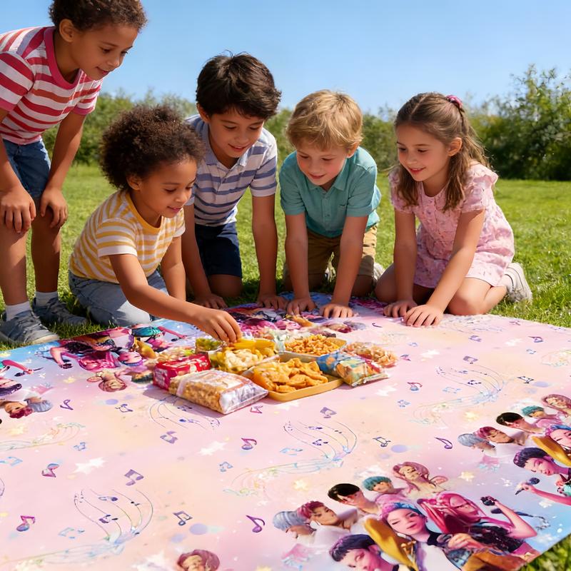 K-Pop Hunter Girl Party Tablecloth, Disposable Waterproof Stain-Resistant Table Cover, Perfect Gift for Friends and Couples