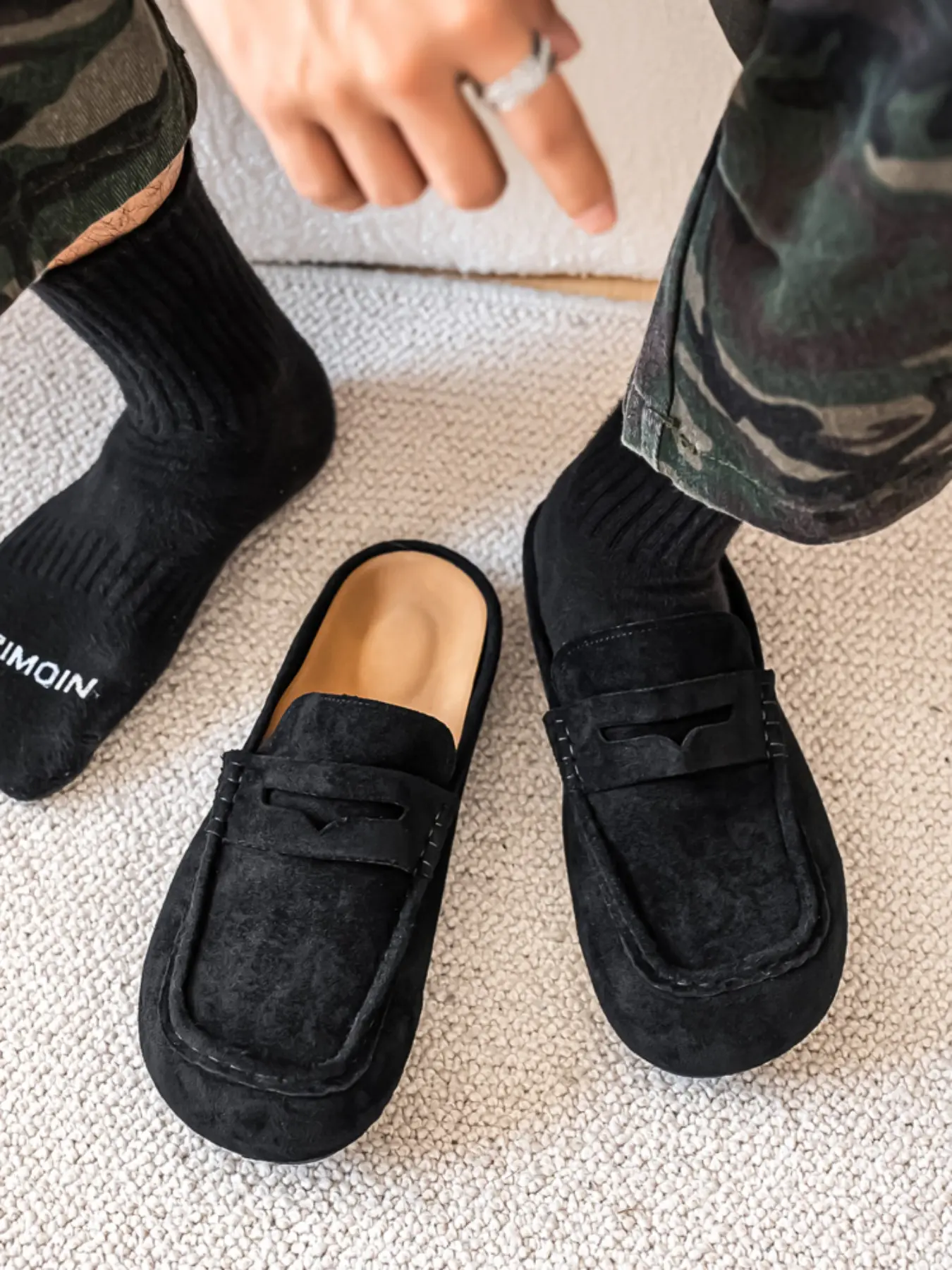 Men's Fashion Slippers Summer New Streetwear Mules Shoes, Trendy Minimalist Pure Color, Comfortable Breathable Versatile Slip-On Half Slides Footwear, Breathable Lightweight Clogs
