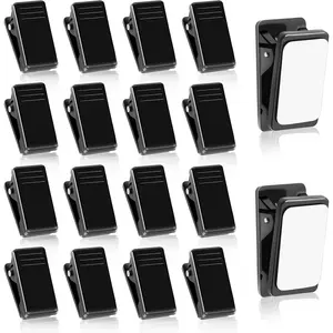 20 count Self Adhesive Clips, Tapestry Hangers Clips Sticky Clips Wall Clips Light Clips Photo Clips Poster Clips Plastic  Spring Clips for Office Poster Photo Decorations, Black